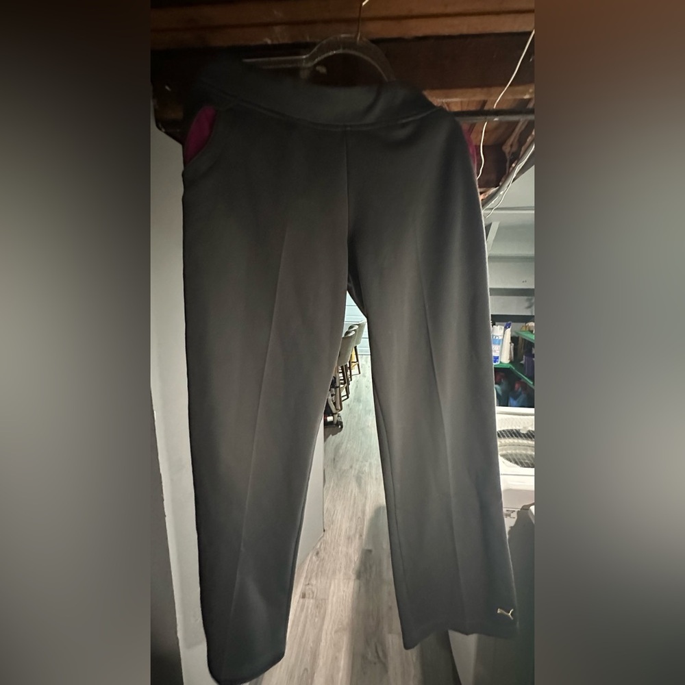 Puma fuchsia & gray track pants